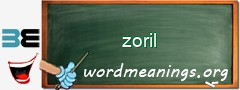 WordMeaning blackboard for zoril